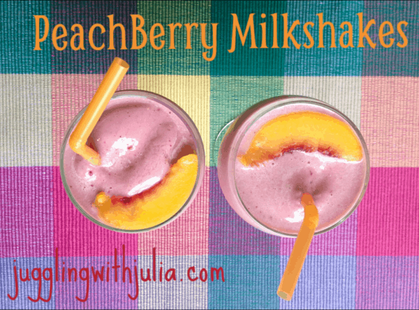 Peach Berry Milkshakes -- Juggling With Julia