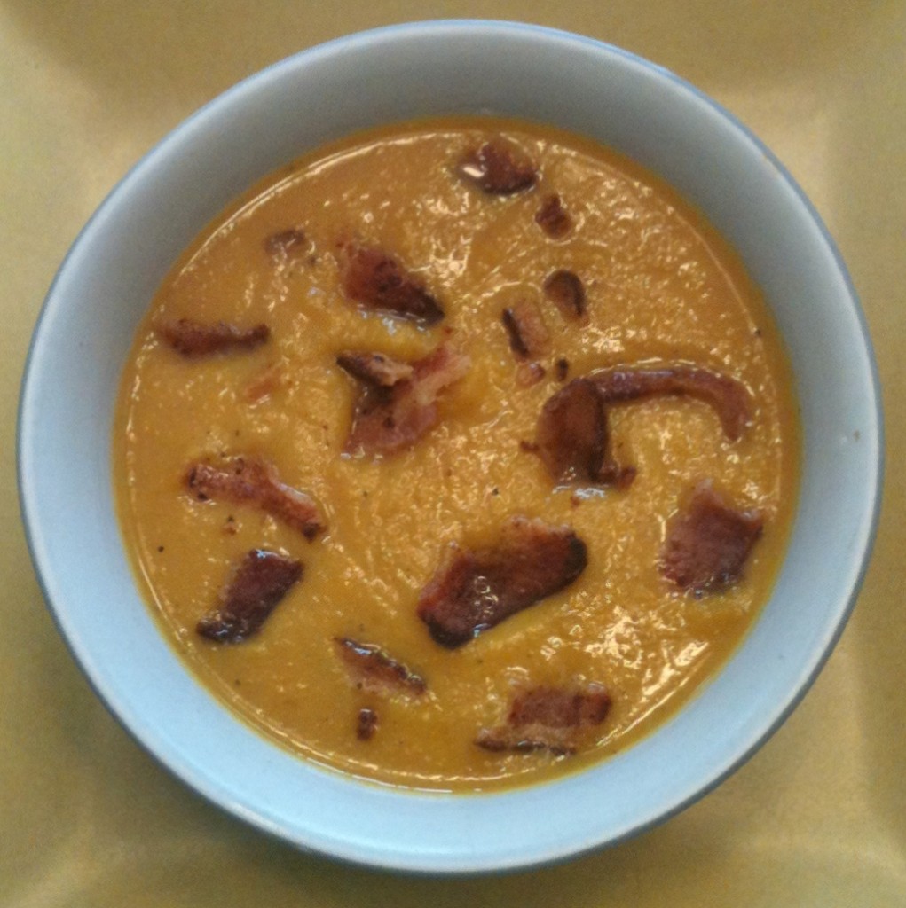 Roasted Buttermut Squash Soup with Bacon -- Juggling With Julia