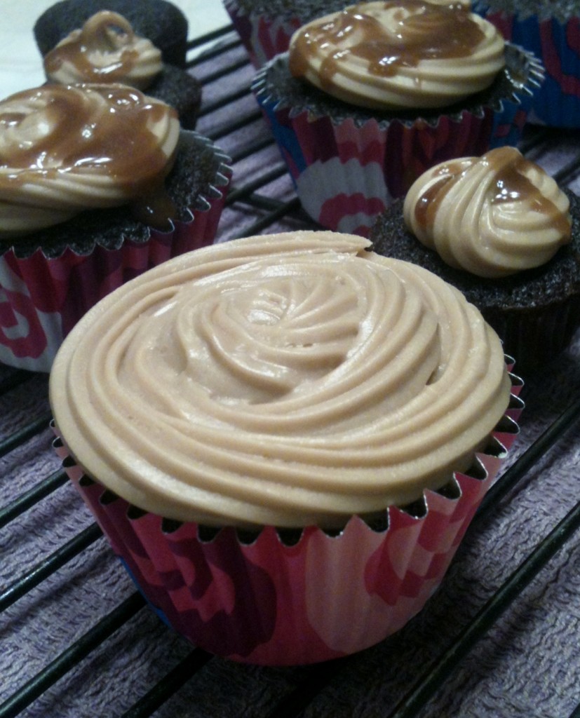Chocolate Cupcakes with Salted Caramel Frosting -- Juggling With Julia
