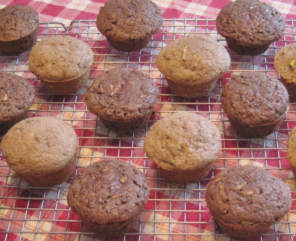 Chocolate Chocolate Chip Zucchini Muffins -- Juggling With Julia