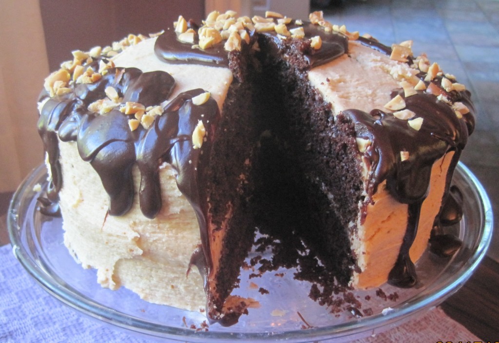 Chocolate Peanut Butter Fudge Cake -- Juggling With Julia