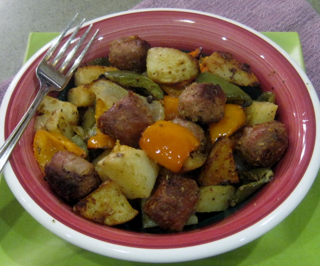 Roasted Turkey Sausage with Peppers, Potatoes, and Onions -- Juggling With Julia