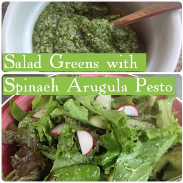 Salad Greens with Spinach Arugula Pesto -- Juggling with Julia