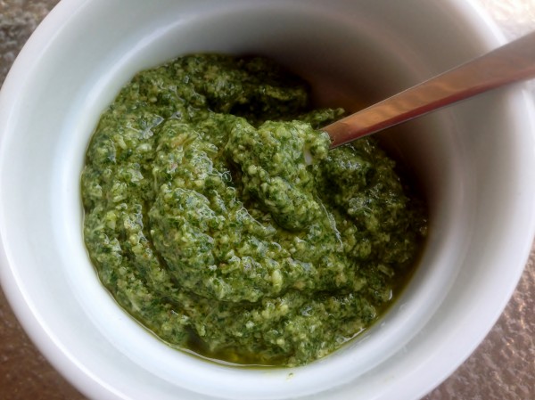 Salad Greens with Spinach Arugula Pesto -- Juggling with Julia